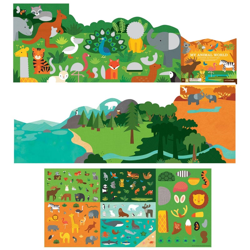 Petit Collage Sticker Activity Book, My Animal World â€“ Giant Fold Out Sticker Book for Kids, Includes Over 100 Reusable Stickers â€“ Activity Toys for Ages 4+ - Image 4